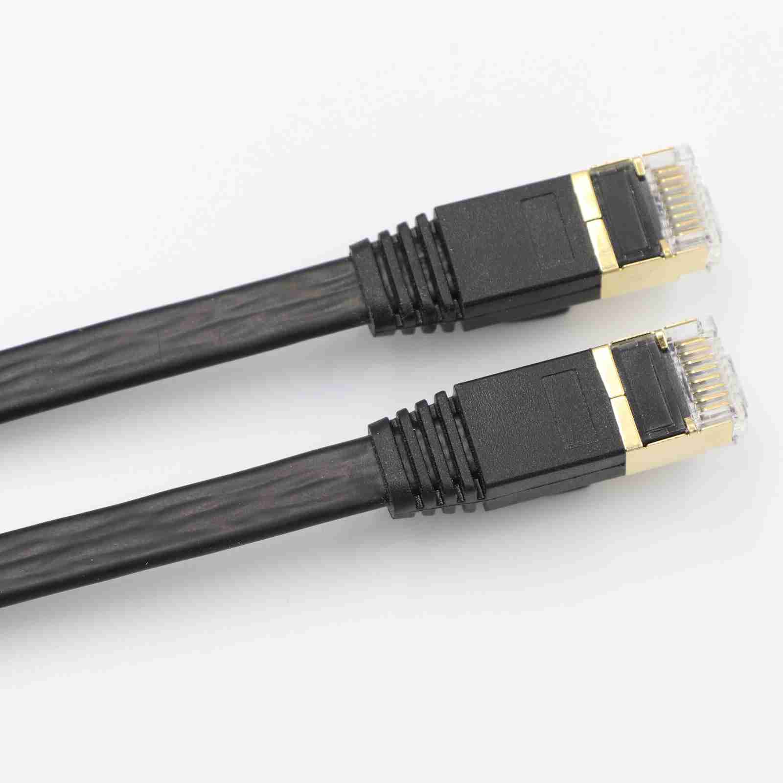 七类扁平网线 cat7万兆纯铜屏蔽双绞网络跳线 0.5-30米m 可定 制